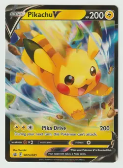 Pikachu V - Crown Zenith SWSH285 Black Star Promo Pokemon Card NM - Image 1