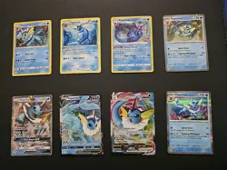 Pokemon TCG Vaporeon 8 Card Lot GX V V MAX Holos - Image 1