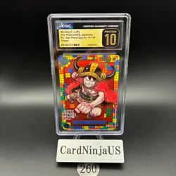 CGC 10 PRISTINE Luffy P-110 Premium Card Collection ONE PIECE DAY 25 Japanese - Image 1