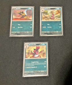 Pokemon Krookodile / Krokorok / Sandile 3 Cards - All Pictured - Image 1