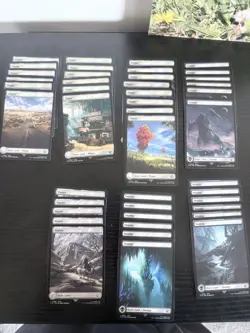 MTG Final Fantasy Mixed Full Art Basic Land Regular Lot Of 94 - Image 2