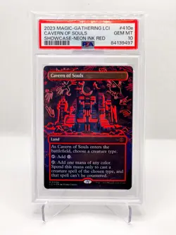 MTG Cavern of Souls - Lost Caverns of Ixalan 410e - Mythic NEON RED GEM MT 10 - Image 1