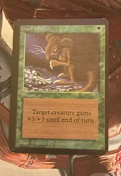 GIANT GROWTH Alpha Magic: The Gathering MTG LP Light Play - Image 1