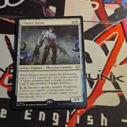 Magic The Gathering Filigree Vector Rare Artifact Creature White Commander MOM … - Image 1