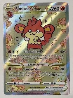 Simisear VSTAR (GG37/GG70) - Full Art Galarian Gallery Pokemon Crown Zenith 2023 - Image 3