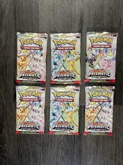 Pokemon Prismatic Evolution Booster Packs Lot Of 6 - Image 1