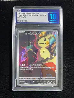 2025 Pokemon TCG JPN Team Rocket's Mimikyu M2a 205/193 AR PLG 10 Gem Mint SV42 - Image 1
