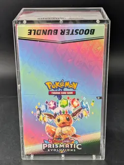 Pokemon SV8.5 Prismatic Evolutions Sealed Booster Bundle Display W/Acrylic Case - Image 1
