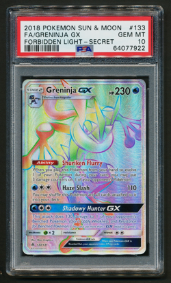 Greninja GX 133/131 Rainbow Secret Rare Pokemon 2018 Forbidden Light PSA 10 GEM - Image 1