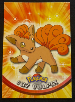Pokemon Topps TV Animation Vulpix #37 Non Holo Blue Back LP - Image 1