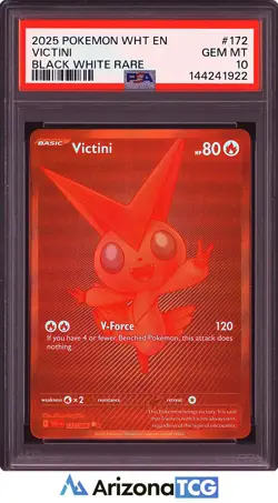 Pokemon 2025 Victini 172/086 Black White Rare White Flare GEM MINT PSA 10 - Image 1