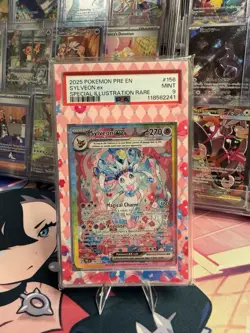 POKEMON SYLVEON EX SIR 156/131 SV PRISMATIC EVOLUTIONS PSA 9 W DECORATIVE INSERT - Image 1