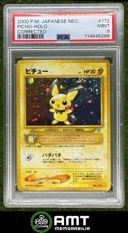 Pichu Holo PSA 9 2000 Pokemon Neo Gold Silver to a New World Japanese Corrected - Image 1