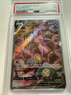 2021 POKEMON SWORD & SHIELD EVOLVING SKIES #180 FULL ART/ESPEON V PSA 7 - Image 2