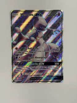 Pokemon TCG Mewtwo Gx 72/73 Ultra Rare Full Art Holo Shining Legends Near Mint - Image 1