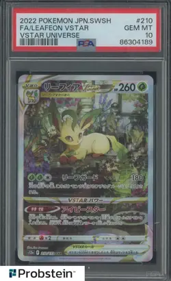 2022 Pokemon JPN SWSH Vstar Universe #210 Leafeon Vstar Fa PSA 10 GEM MINT - Image 1