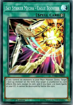Yugioh Sky Striker Mecha - Eagle Booster DASA-EN035 1st Edition Super Rare NM - Image 1