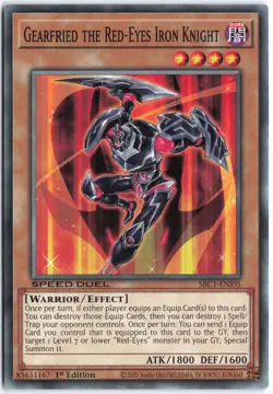 Yugioh - Gearfried the Red-Eyes Iron Knight SBC1-ENI05 1st Edition - Speed Duel: - Image 1