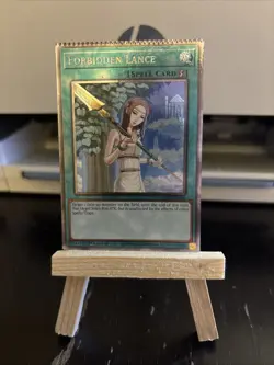 Yu-Gi-Oh Forbidden Lance RA02-EN058 Platinum Rare 1st Ed NM Full Top Crimp Error - Image 1