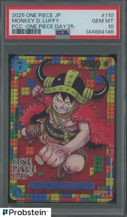 2025 One Piece JP PCC One Piece Day '25 #110 Monkey D. Luffy PSA 10 GEM MINT - Image 1