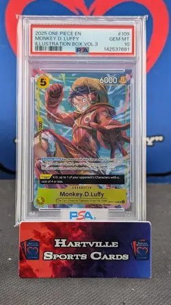 2025 One Piece Illustration Box Vol. 2 Monkey D. Luffy #OP07-109 PSA 10 - Image 1