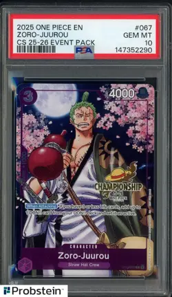 2025 One Piece EN CS 25-26 Roronoa Zoro-Juurou #067 PSA 10 GEM MINT - Image 1