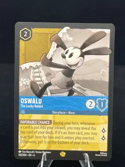 Disney Lorcana-Azurite Sea-Oswald-The Lucky Rabbit-#142-Base -NM - Image 1