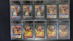 TOC 9/9.5/10 Charizard GX/V/Tag Team Chinese Pokemon Graded Card Lot*10 GL15 - Image 1
