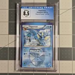 Vaporeon Miscut Error Plasma Freeze BW Pokemon Card 20/116 CGC 8.5 NM/Mint - Image 1