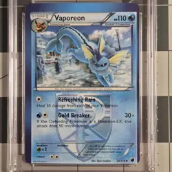 Vaporeon Miscut Error Plasma Freeze BW Pokemon Card 20/116 CGC 8.5 NM/Mint - Image 3
