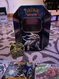Pokemon Card Lot Plus Tin Container And Collectors Chip - Image 2