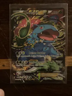 Pokemon TCG Venusaur EX Black Star Promo Full Art Holo Card XY123 LP - Image 1