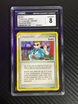 2005 Pokemon EX Emerald Reverse Holo Stamped Scott #84 CGC 8 Card - Image 1