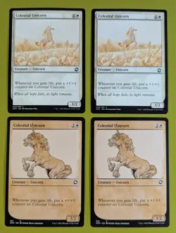 Celestial Unicorn x4 Adventures in the Forgotten Realms 4x MTG 2 Showcase - Image 1