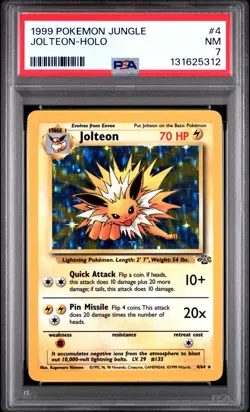 1999 POKEMON JUNGLE #4 JOLTEON-HOLO PSA 7 - Image 1