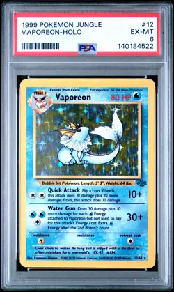 1999 POKEMON JUNGLE #12 VAPOREON-HOLO PSA 6 - Image 1