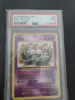 Mew 53/108 REVERSE HOLO - XY Evolutions Pokemon TCG PSA 9 - MINT - Image 1
