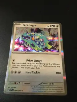 Terapagos Holo Rare Pokemon TGC Surging Sparks 161/191 - Image 1
