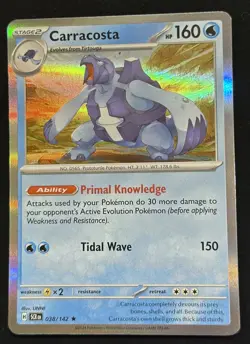 Pokemon TCG Carracosta “Stellar Crown” (038/142) Holo Rare NM - Image 1