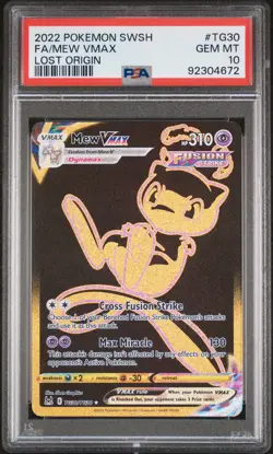 2022 POKEMON SWORD & SHIELD LOST ORIGIN #TG30 FULL ART/MEW VMAX PSA 10 - Image 1