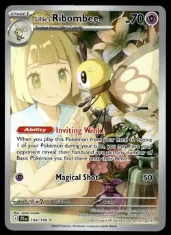 Pokemon TCG SV09: Journey Together #164/159 Lillie's Ribombee Holo NM - Image 1