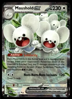 Pokemon TCG SV04: Paradox Rift #155/182 Maushold ex NM - Image 1