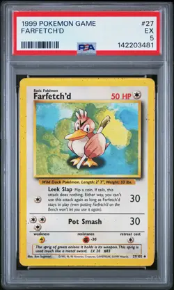 142203481 Farfetch'd 1999 Pokemon Set #27 PSA 5 - Image 1