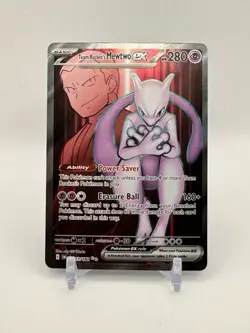 2025 Pokemon Destined Rivals Team Rocket's Mewtwo ex #213/182 - Image 1