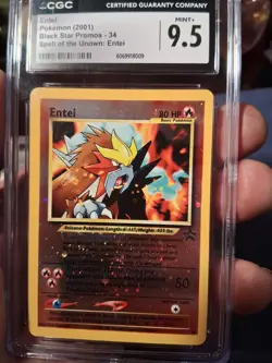 ✨2001 Pokemon Black Star Entei Promo CGC 9.5 / PSA 10 #34 With Nice Swirl - Image 4