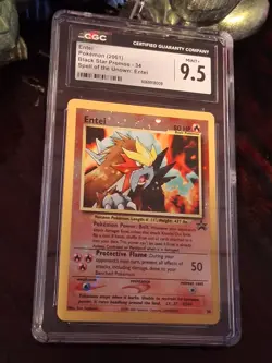 ✨2001 Pokemon Black Star Entei Promo CGC 9.5 / PSA 10 #34 With Nice Swirl - Image 5