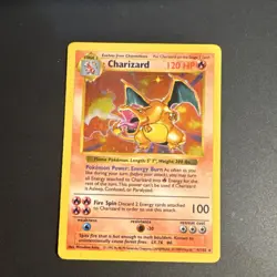 Pokemon TCG Charizard Base Set Shadowless Holo Rare 004/102 120 HP 1999 - Image 1