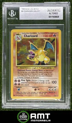 Charizard Holo Rare BGS Authentic Altered 1999 Pokemon Base Unlimited #4/102 928 - Image 1