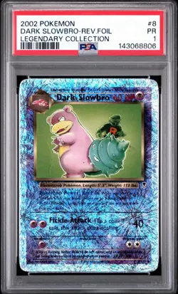 PSA 1 Dark Slowbro Reverse Holo Foil Legendary Collection #8 2002 Pokemon PR - Image 1