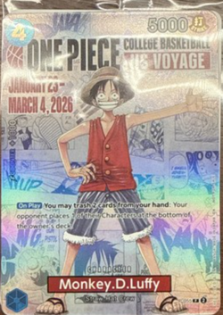 One Piece Promotion Card - Monkey.D.Luffy (055) SEALED College Basketball US NEW - Image 1